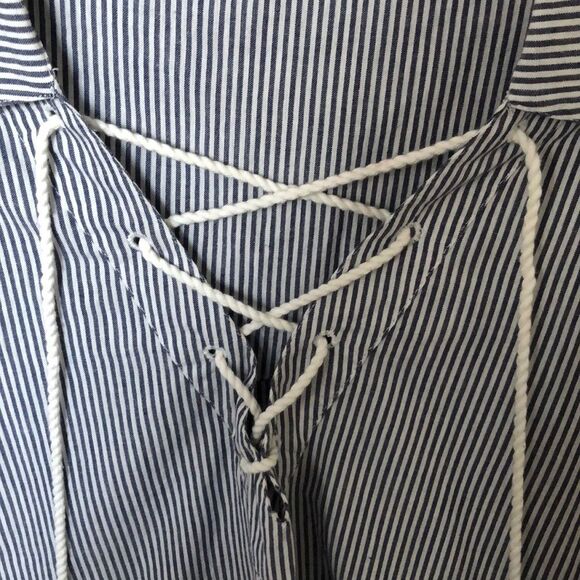 Roxy tunic blue white stripe beach dress swim coverup size Small / petite NWOT - Picture 11 of 13